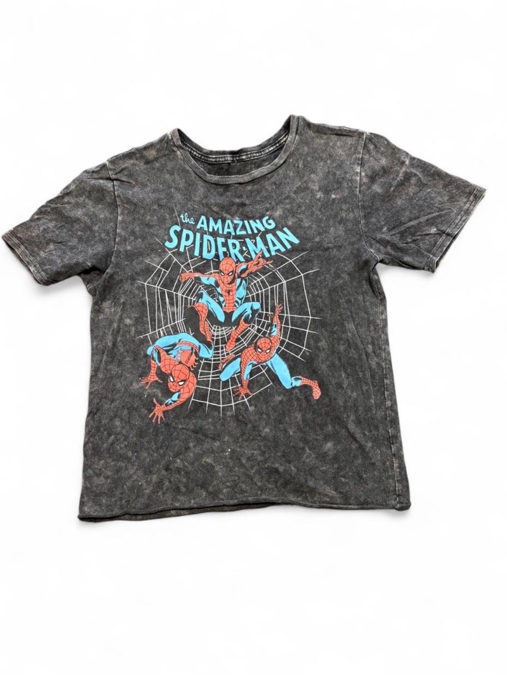 💚$4 BUNDLED- Marvel The Amazing Spider-Man Graphic Tee in Black with Red & Blue